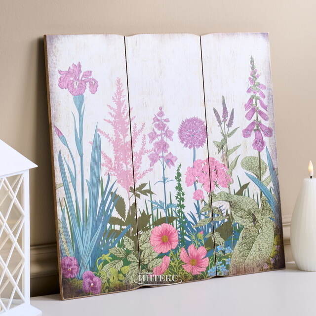 Деревянное панно в стиле Прованс - Цветение Руссийона 40*40 Kaemingk