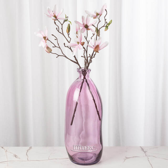 Стеклянная ваза-бутылка Нувола 35 см розовая Kaemingk (Кейминг)