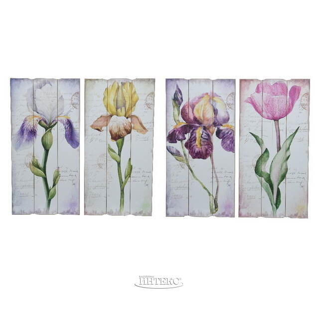 Деревянное панно Прованс - Аметистовый Тюльпан 60*30 см Kaemingk