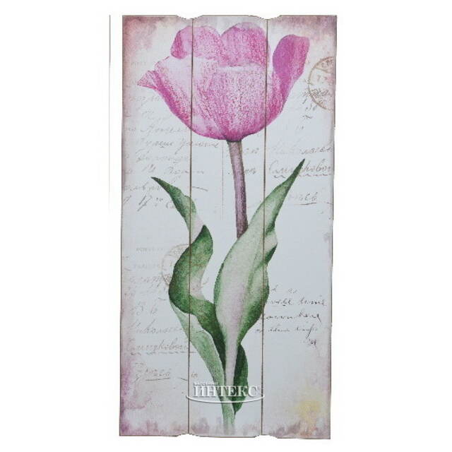 Деревянное панно Прованс - Аметистовый Тюльпан 60*30 см Kaemingk