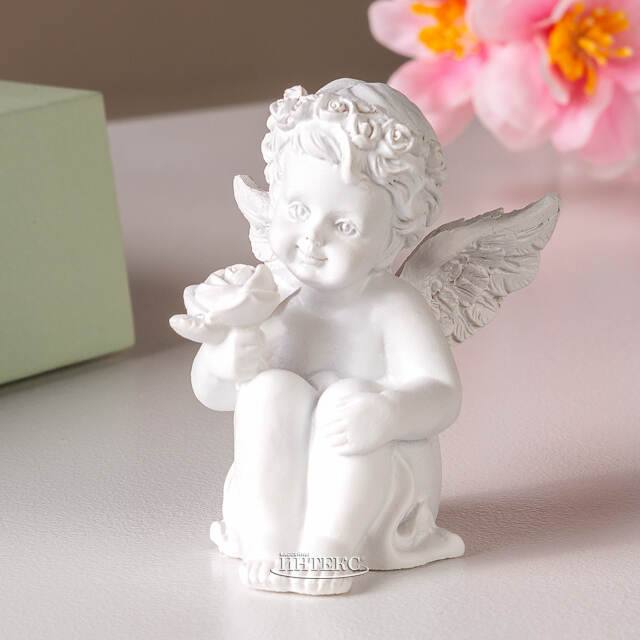 Декоративная фигурка Ангелочек Натаниэль с розой 7 см Breitner (Брайтнер)