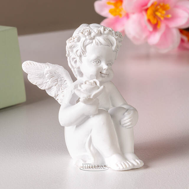 Декоративная фигурка Ангелочек Натаниэль с розой 7 см Breitner (Брайтнер)