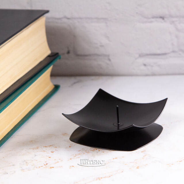 Подсвечник Принстон на 1 свечу, 7*3 см, черный Омский Свечной