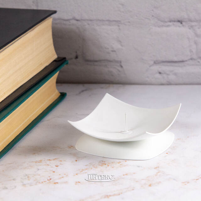 Подсвечник Принстон на 1 свечу, 7*3 см, белый Омский Свечной