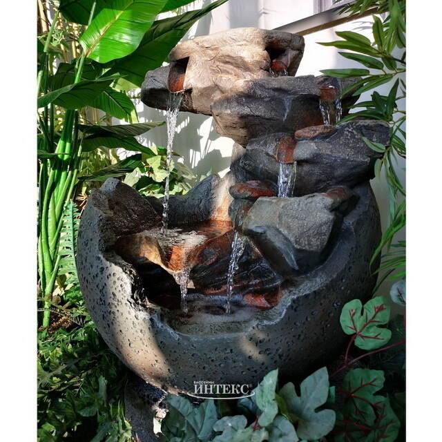 Декоративный фонтан Рейнфолл 60 см с LED подсветкой Winter Deco