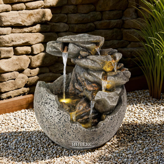 Декоративный фонтан Рейнфолл 60 см с LED подсветкой Winter Deco