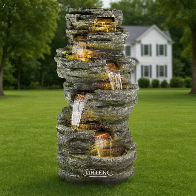 Садовый фонтан Водопад Гранд-Фолс 202 см с LED подсветкой Winter Deco