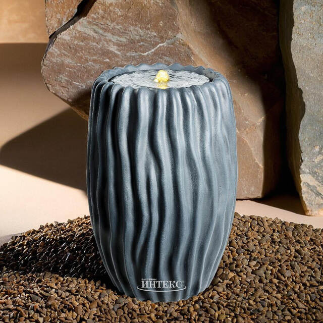 Декоративный фонтан Ritteri 54 см антрацитовый, с LED подсветкой Kaemingk