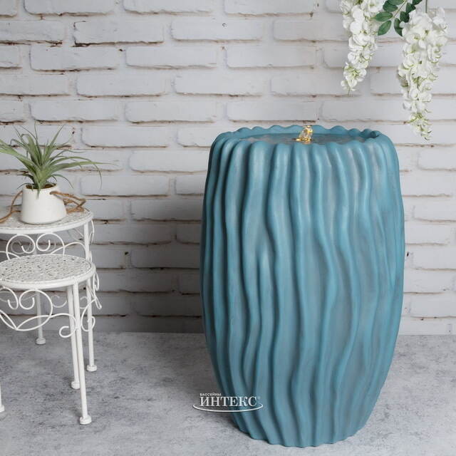 Декоративный фонтан Ritteri 54 см лазурный, с LED подсветкой Kaemingk