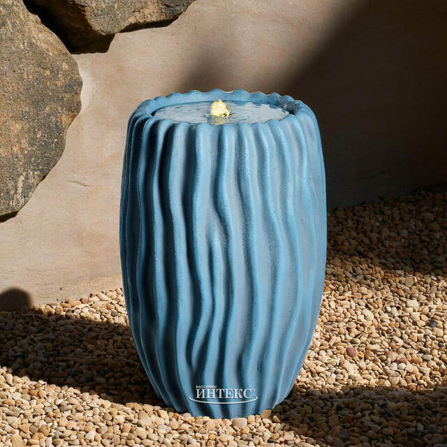 Декоративный фонтан Ritteri 54 см лазурный, с LED подсветкой Kaemingk