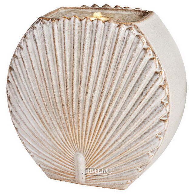 Декоративный фонтан с подсветкой Coquille Beige 41 см, керамический, уцененный Kaemingk