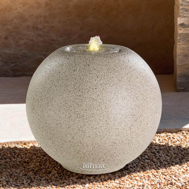 Декоративный фонтан шар Сан-Миниато 40 см кремовый, с LED подсветкой Kaemingk