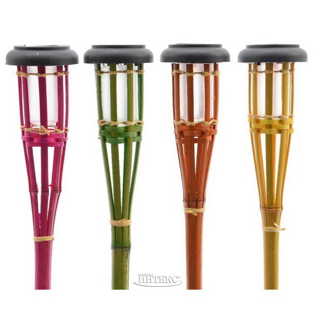 Набор фонарей на солнечной батарее Solar Costa Rica 54 см, 4 шт, с эффектом живого пламени, IP44 Kaemingk