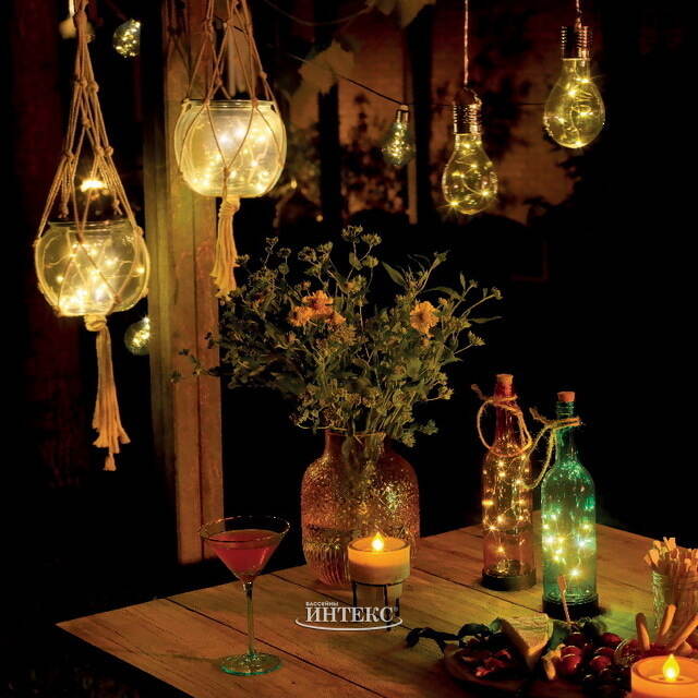 Подвесной солнечный светильник Лампочка Solar Montana 14 см, с теплыми белыми LED, IP44 Kaemingk