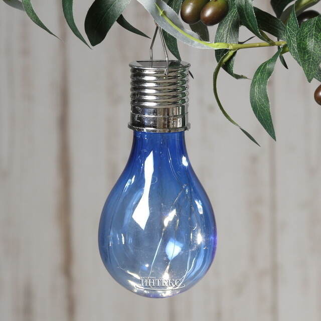 Подвесной светильник на солнечной батарее Лампочка Solar Colors 14 см с теплыми белыми LED, синий, IP44 Kaemingk (Кейминг)