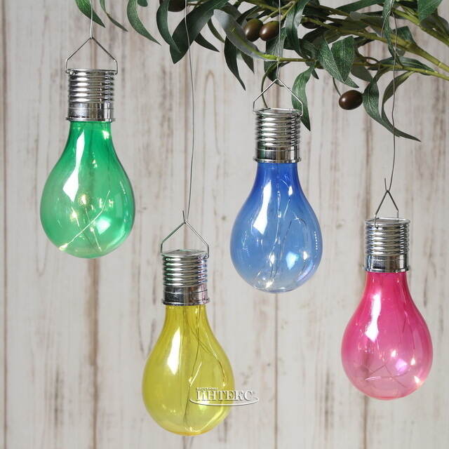 Подвесной светильник на солнечной батарее Лампочка Solar Colors 14 см с теплыми белыми LED, жёлтый, IP44 Kaemingk