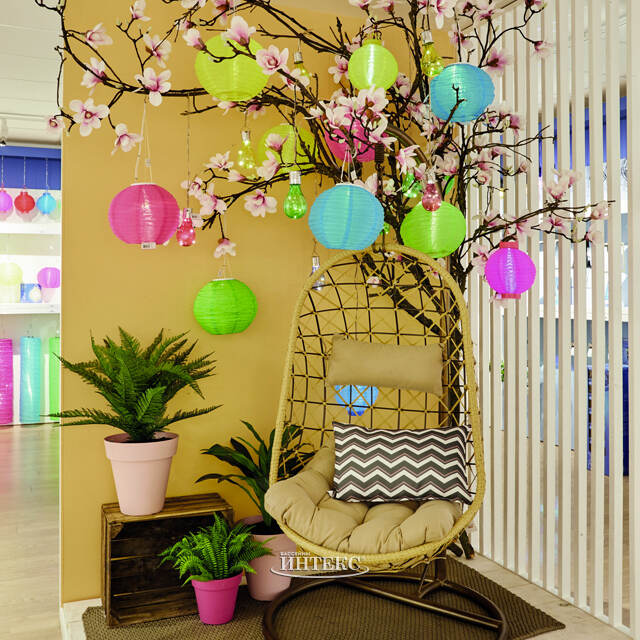 Подвесной солнечный светильник Лампочка Solar Party 17 см с теплыми белыми LED, оранжевый, IP44 Kaemingk