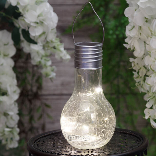 Подвесной солнечный светильник Лампочка Solar Crystal 17 см с теплыми белыми LED, IP44 Kaemingk (Кейминг)
