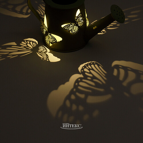 Садовый солнечный светильник Лейка Solar Butterfly 28*15 см зелёная, IP44 Kaemingk