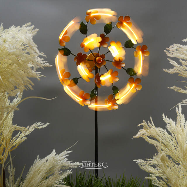 Садовый светильник на солнечной батарее Solar - Daisy Orange 119 см, с вращением, IP44 Kaemingk (Кейминг)