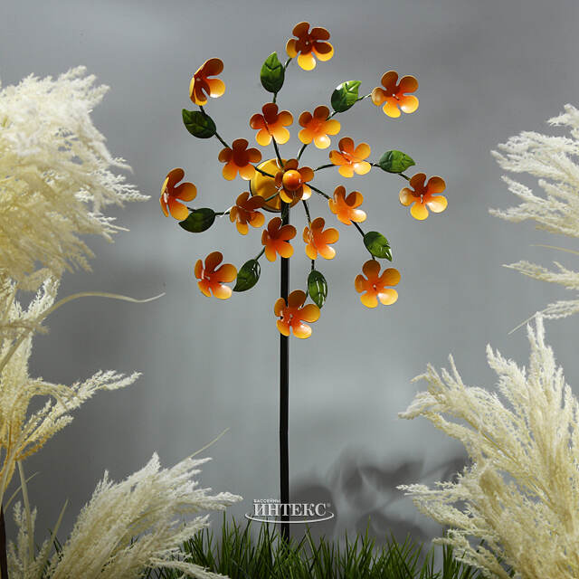 Садовый светильник на солнечной батарее Solar - Daisy Orange 119 см, с вращением, IP44 Kaemingk (Кейминг)