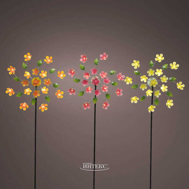 Садовый светильник на солнечной батарее Solar - Daisy Orange 119 см, с вращением, IP44 Kaemingk (Кейминг)