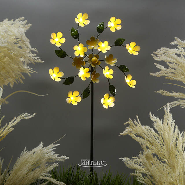Садовый светильник на солнечной батарее Solar - Daisy Yellow 119 см, с вращением, IP44 Kaemingk (Кейминг)