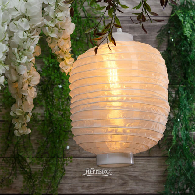 Китайский фонарик на солнечной батарее Solar Porcelana 30*20 см, с эффектом живого пламени, IP44 Kaemingk