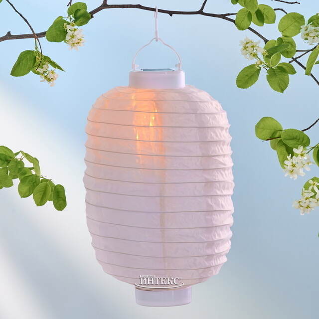 Китайский фонарик на солнечной батарее Solar Porcelana 30*20 см, с эффектом живого пламени, IP44 Kaemingk (Кейминг)