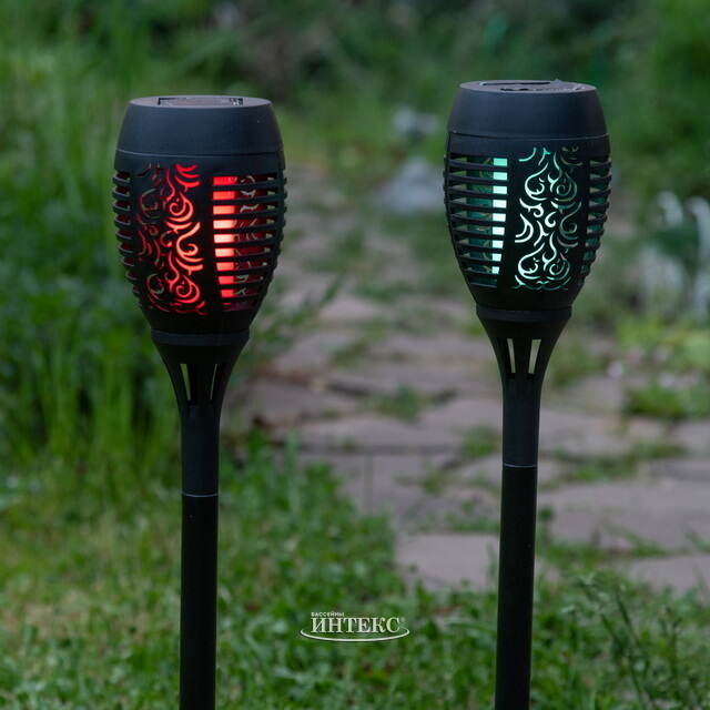 Садовый фонарь на солнечной батарее Solar Samoa 49*10 см, RGB LED с эффектом живого пламени, IP44 Kaemingk (Кейминг)