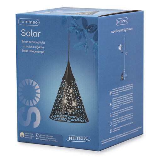 Подвесной солнечный светильник Solar Mirra Black 22*18 см, IP44 Kaemingk