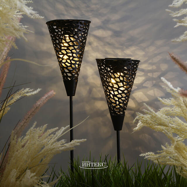 Садовый фонарь на солнечной батарее Solar Mirra Black 93 см, IP44 Kaemingk