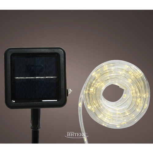 Светодиодный дюралайт на солнечной батарее Lumineo Solar 4.95 м, 100 теплых белых LED ламп, контроллер, IP44 Kaemingk