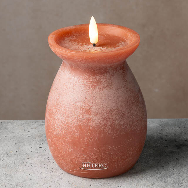 Светодиодная свеча с имитацией пламени Pieta: Bandini Terra 16 см на батарейках Kaemingk