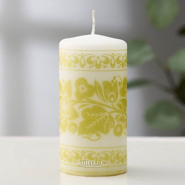 Декоративная свеча Золотые цветы 125*60 мм Омский Свечной