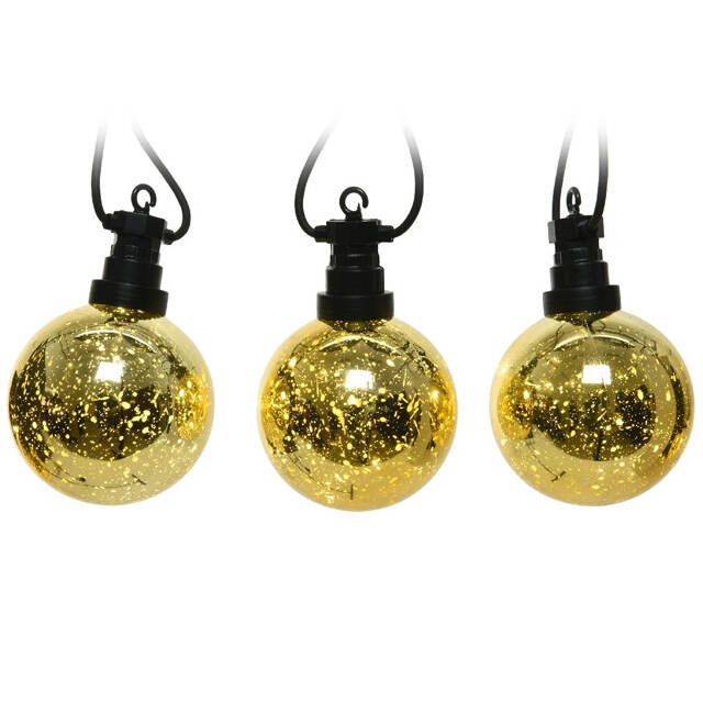 Гирлянда из лампочек Mercury, 10 ламп, теплые белые микро LED, 4.5 м, черный ПВХ, соединяемая, IP44 Kaemingk