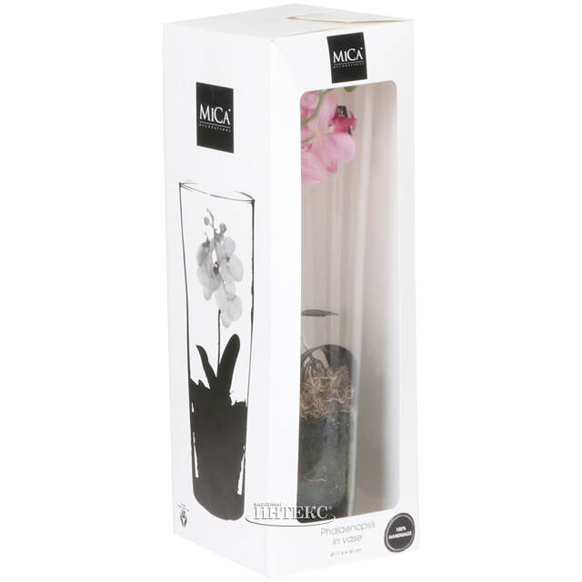 Искусственный цветок в кашпо Орхидея Королевская 50 см розовая Edelman