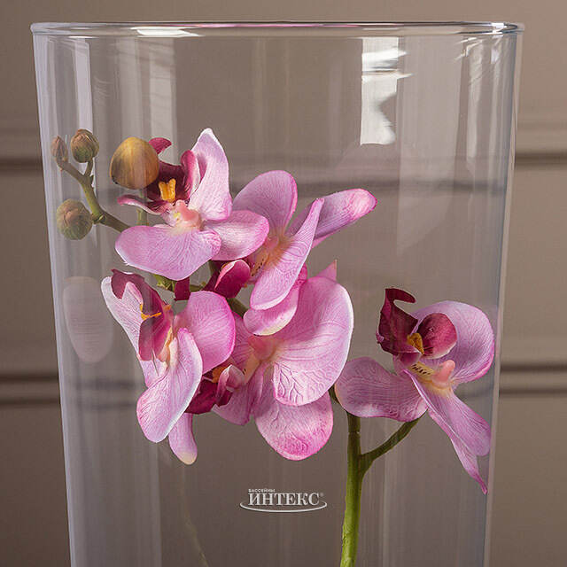 Искусственный цветок в кашпо Орхидея Королевская 50 см розовая Edelman