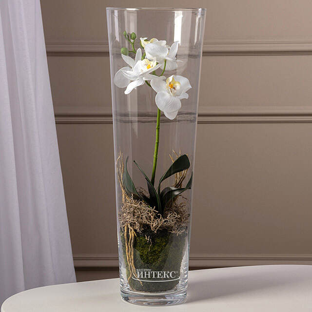 Искусственный цветок в кашпо Королевская 50 см белая Edelman (Эдельман)