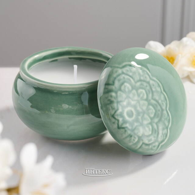 Ароматическая свеча Barnsley Sage 9 см зеленая Koopman