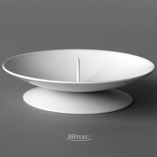 Подсвечник-блюдце Лотос на 1 свечу, 8*2 см, белый Омский Свечной