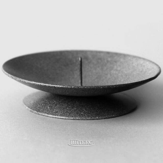 Подсвечник-блюдце Лотос на 1 свечу, 8*2 см, серый Омский Свечной