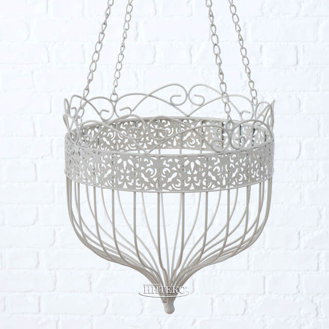 Подвесное кашпо - корзина Аверон 35*33 см, металл Boltze