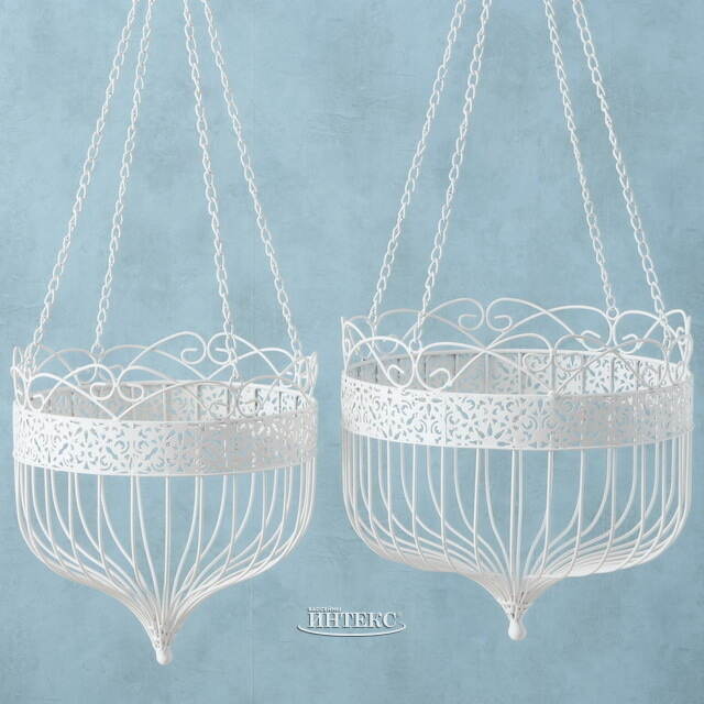 Подвесное кашпо - корзина Аверон 38*37 см, металл Boltze