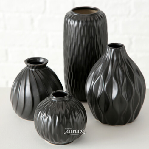 Фарфоровая ваза для цветов Masconni: Black Pearl 19 см Boltze