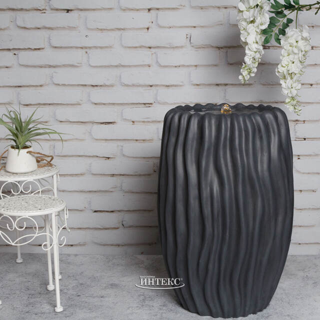 Декоративный фонтан Ritteri 54 см антрацитовый, с LED подсветкой Kaemingk