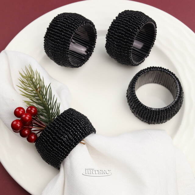 Кольца для салфеток Сан-Джулиано 4 шт, черные Koopman