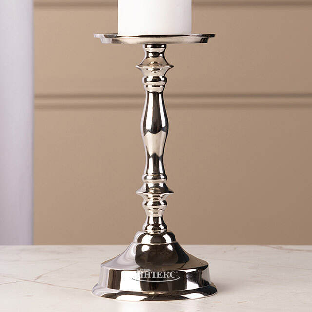 Металлический подсвечник для 1 свечи Марэль 22 см серебряный Koopman (Купман)