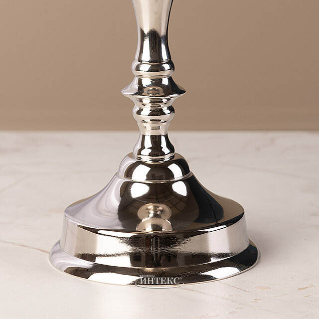 Металлический подсвечник для 1 свечи Марэль 22 см серебряный Koopman (Купман)