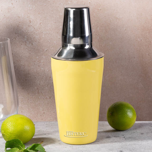 Шейкер для коктейлей Фанданго 500 мл, желтый Koopman